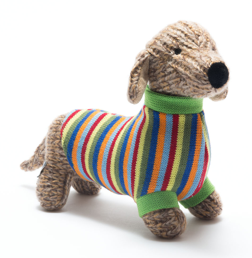 Knitted Sausage Dog Soft Toy Large Natural Collection Select
