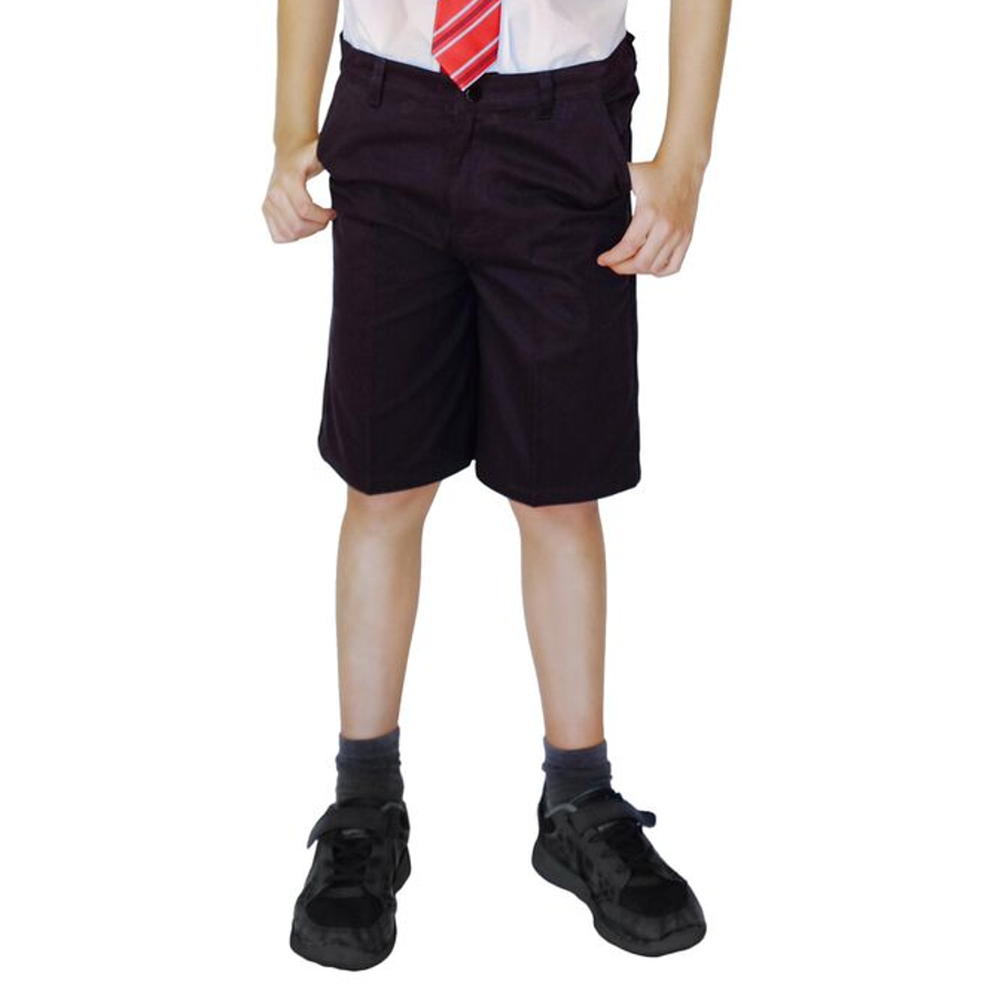 Boys Classic Fit Organic Cotton School Shorts - Black - 5yrs Plus