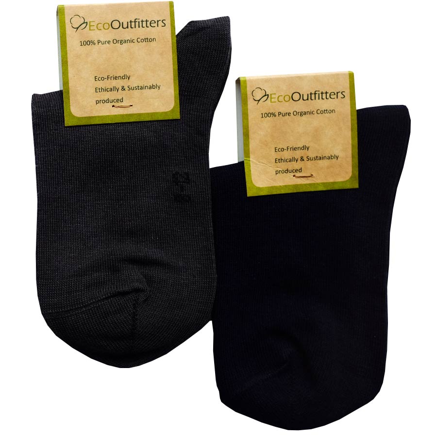 Organic Cotton Ankle Socks - Black