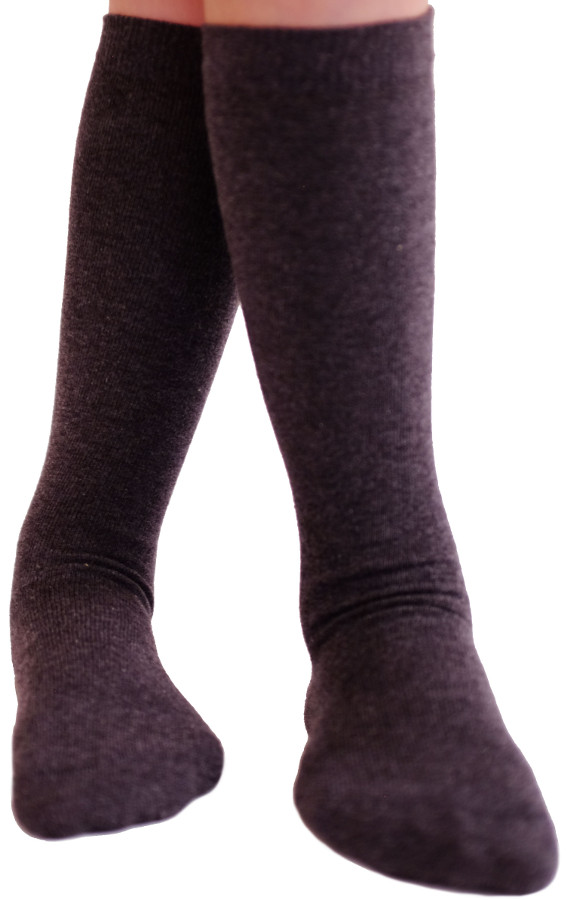 Organic Cotton Knee High School Socks - Grey