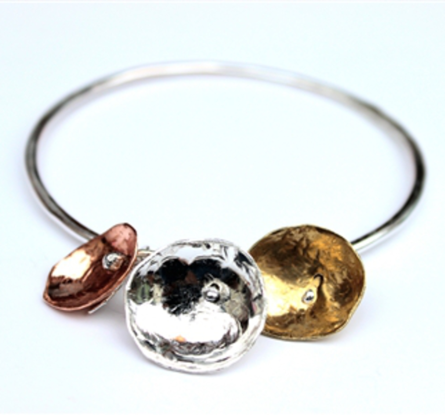 LA Jewellery Nectar Recycled & Ethically Sourced Silver  Copper & Brass Bangle