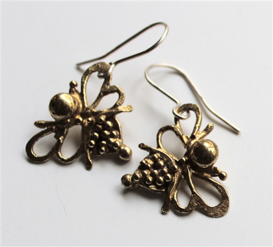 LA Jewellery Recycled Brass Nurture Bee Earrings