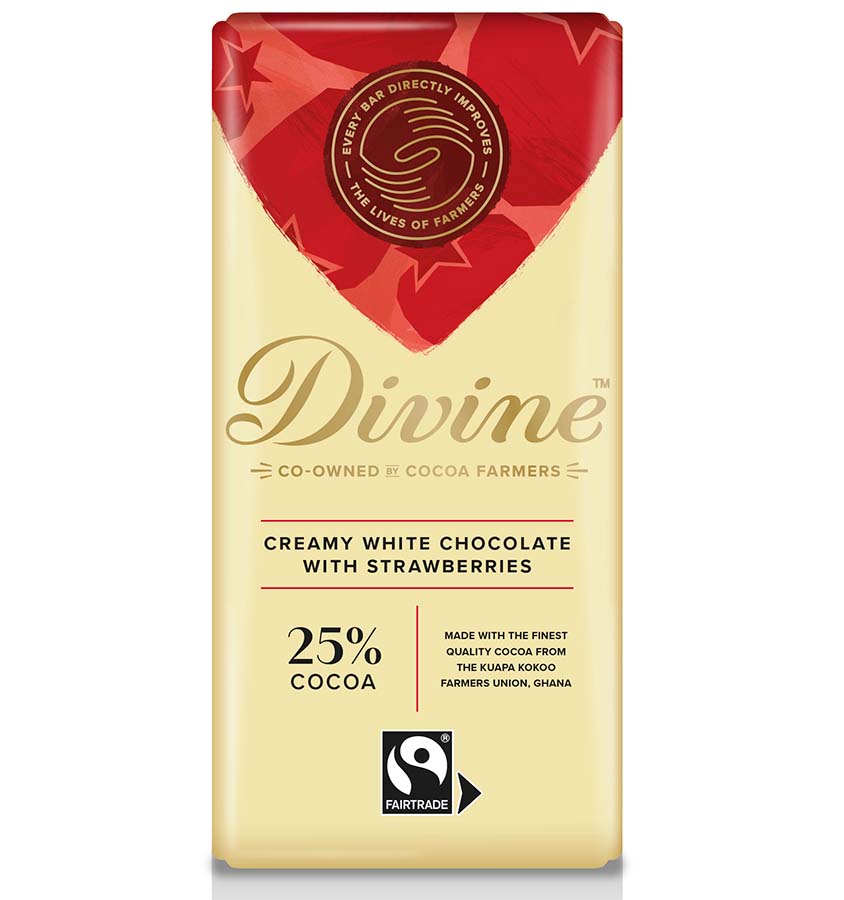 Divine White Chocolate with Strawberries - 90g