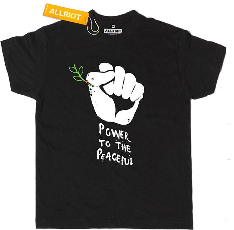 All Riot 'Power to the Peaceful' Organic T-Shirt