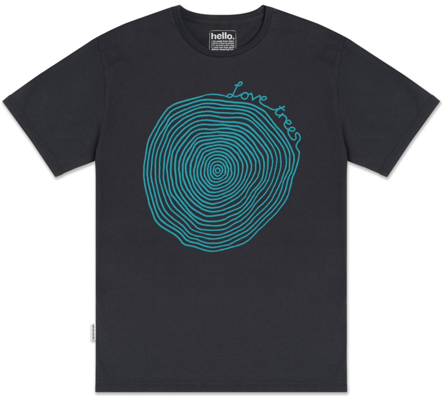 Silverstick Men's 'Love Trees' T-Shirt - Charcoal & Blue