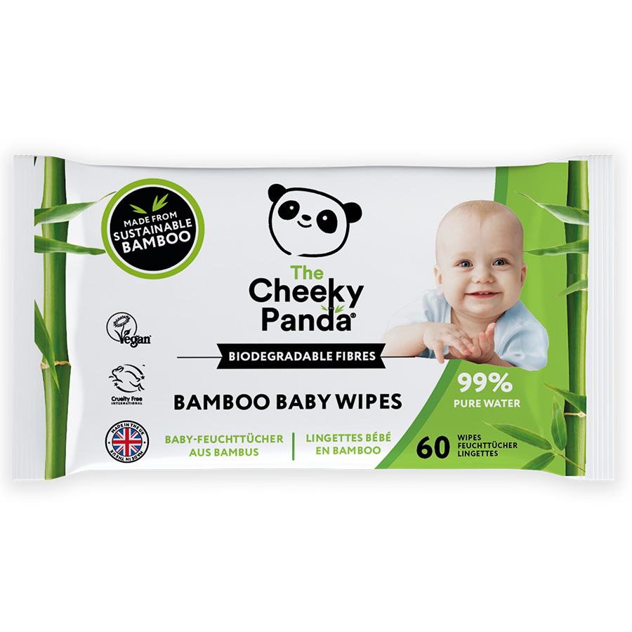The Cheeky Panda Biodegradable Bamboo Baby Wipes - 60 Wipes