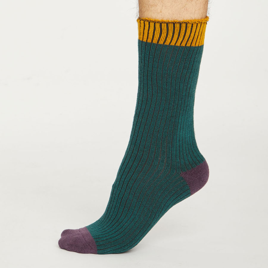 Thought Men's Deep Teal Walker Socks - Thought