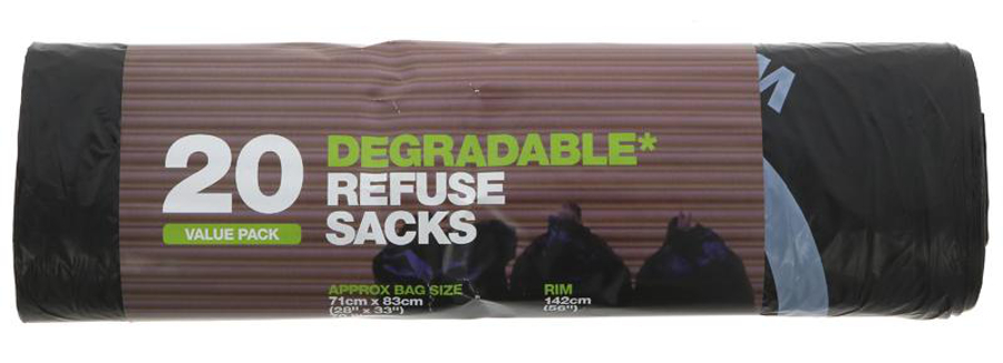 Image of d2w Degrdable Refuse Sacks - 70L - Roll of 20