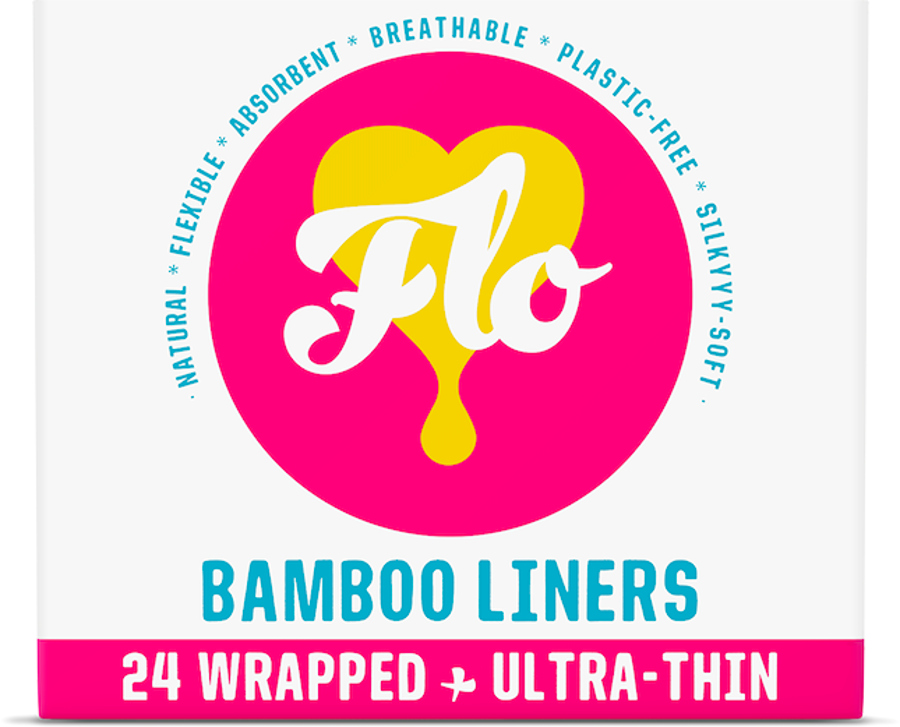 FLO Natural Bamboo Daily Ultra Thin Panty Liners - Pack of 24