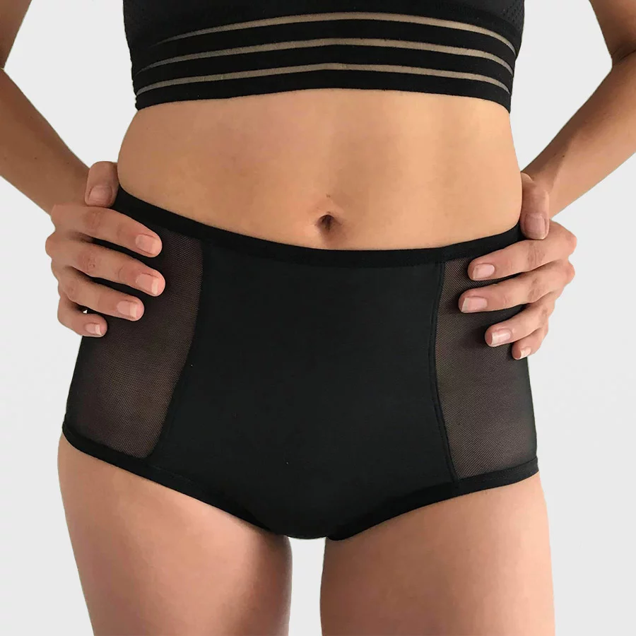 Thinx period-proof hi-waist brief in black