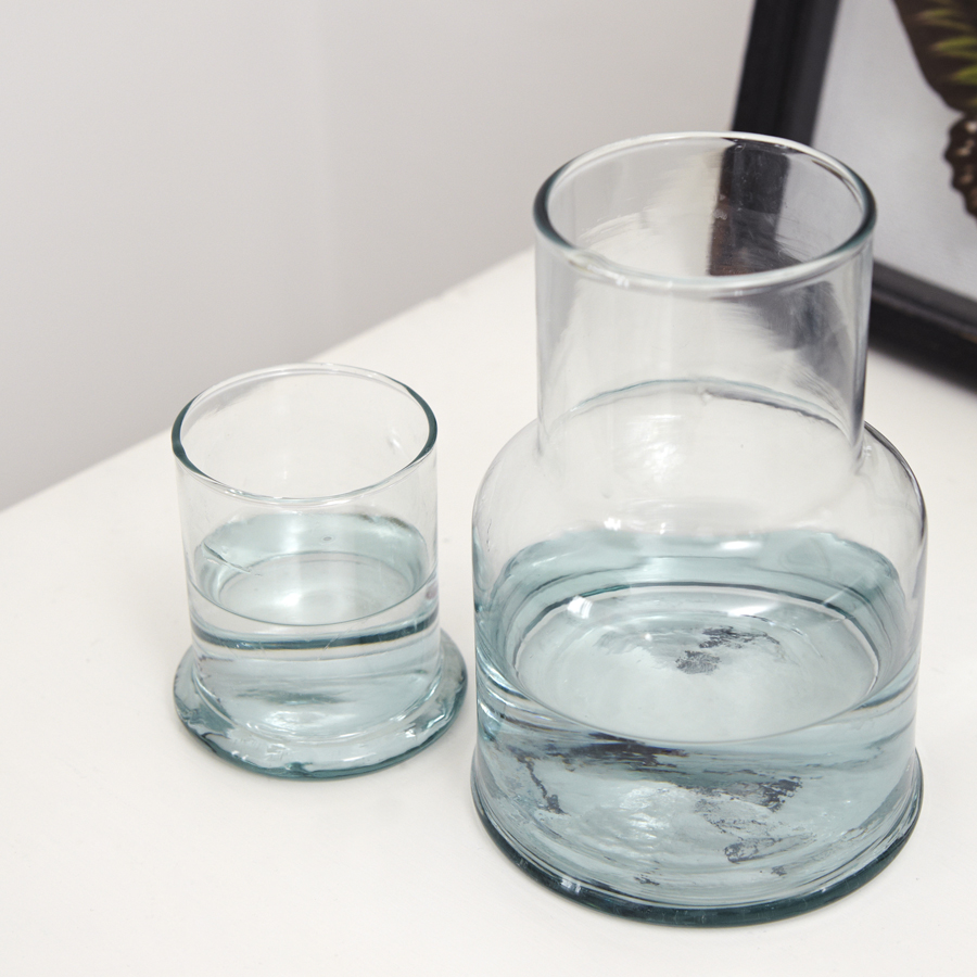 Traidcraft Recycled Glass Water Carafe Natural Collection