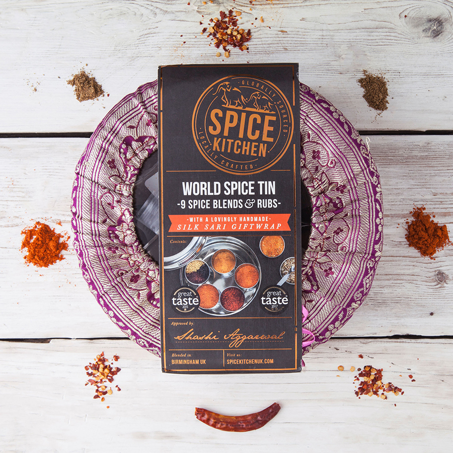 World Spice Gift Tin with Sari Wrap
