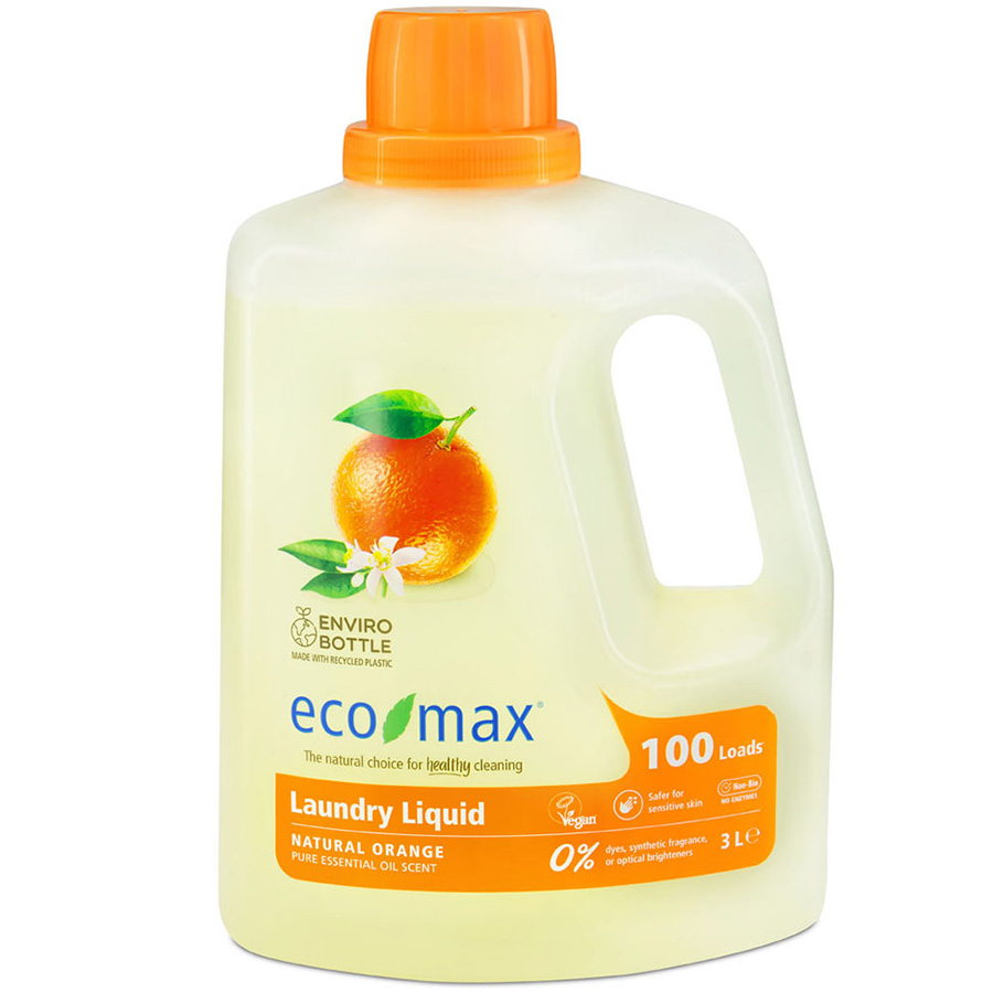 Image of Eco-Max Non-Bio Laundry Liquid - Natural Orange - 3L - 100 Washes