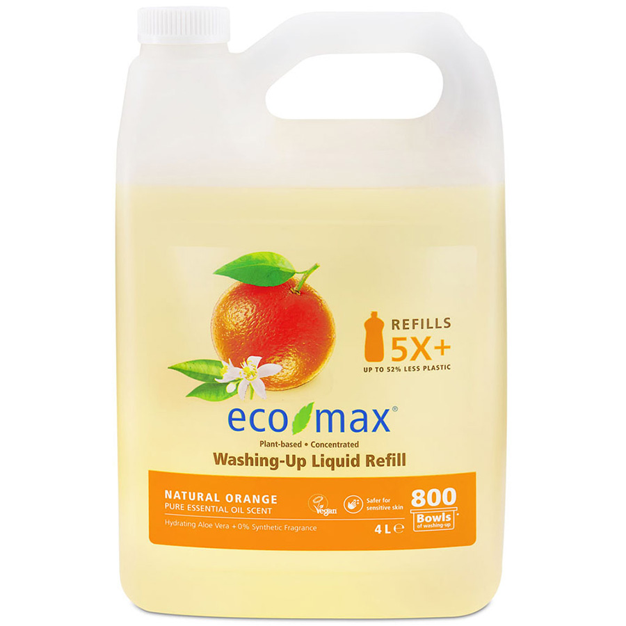Image of Eco-Max Washing-Up Liquid Refill - Natural Orange - 4L