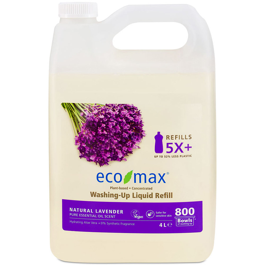 Eco-Max Washing-Up Liquid Refill - Natural Lavender - 4L