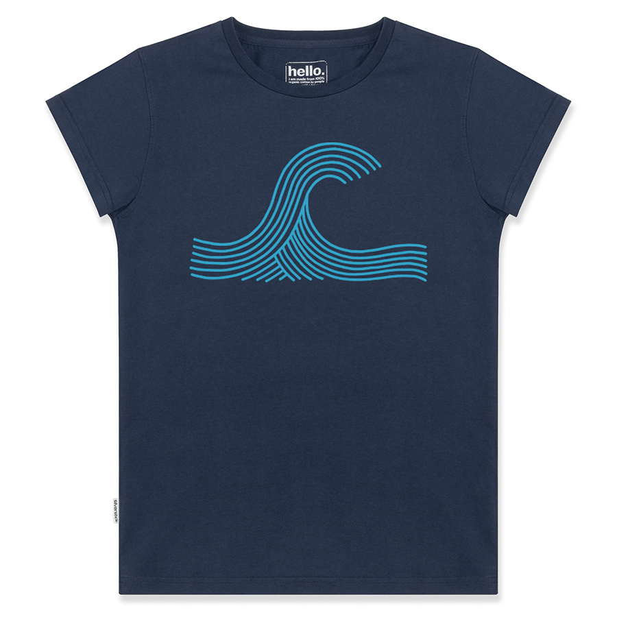 Women's Wave T-Shirt - Navy