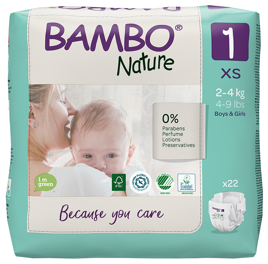 Bambo Nature Disposable Nappies - Newborn - Size 1 - Pack of 22