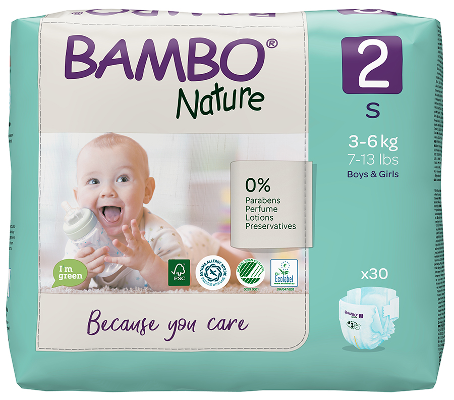 Bambo Nature Disposable Nappies - Mini - Size 2 - Pack of 30