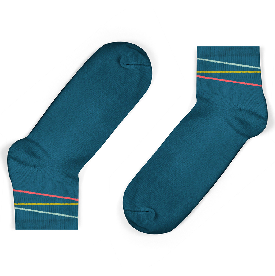 Unisock Kids Legion Blue Multi-Coloured Diagonal Stripes Ankle Socks