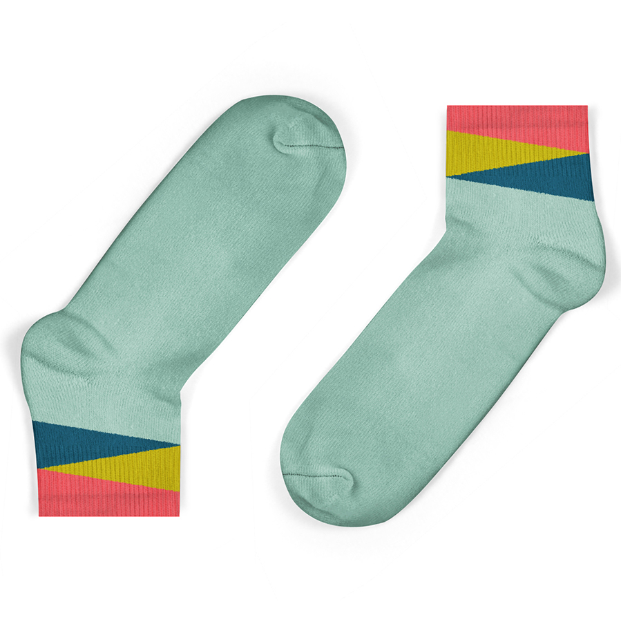 Unisock Kids Mint Geom Ankle Socks