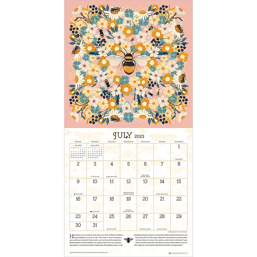praise-for-the-pollinators-2023-wall-calendar-amber-lotus