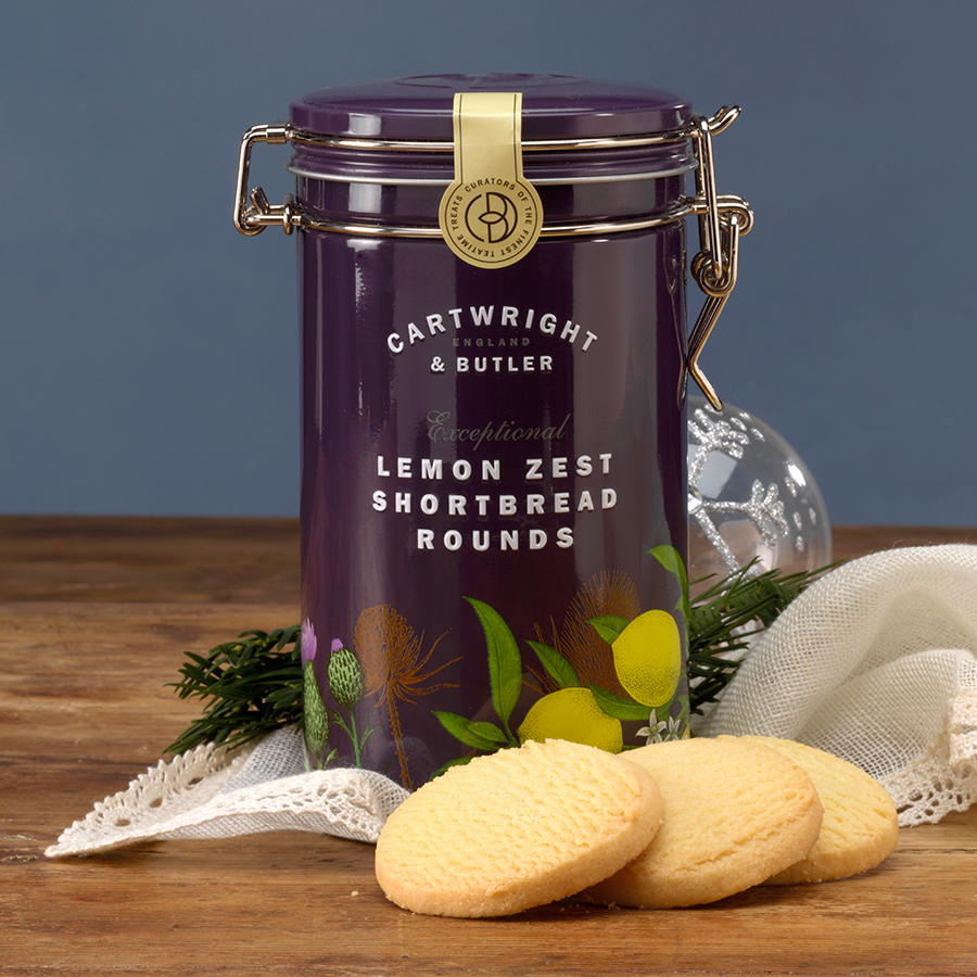 Cartwright Butler Lemon Zest Shortbread Rounds In Tin 0g Cartwright Butler