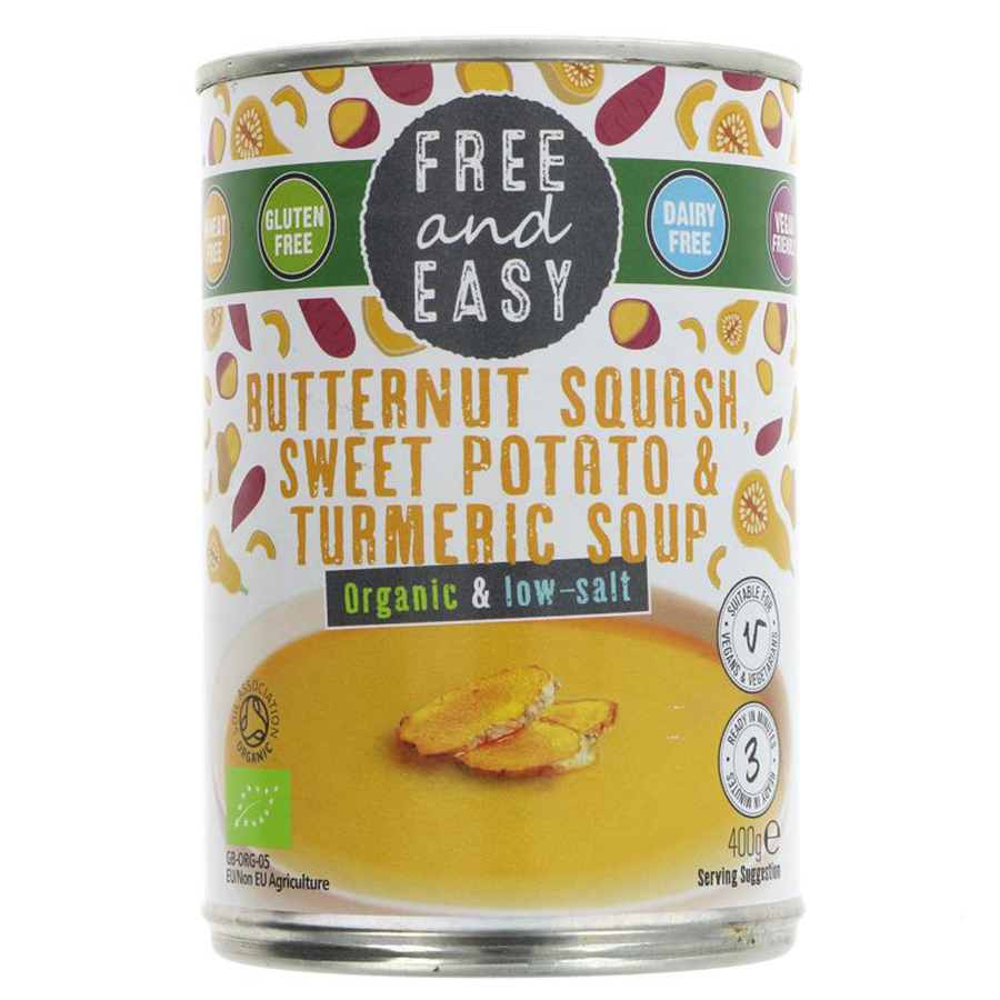 Free & Easy Butternut Squash  Sweet Potato & Turmeric Soup - 400g