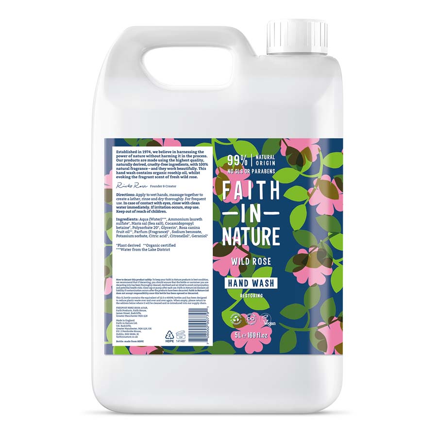 Faith in Nature Wild Rose Hand Wash - 5L