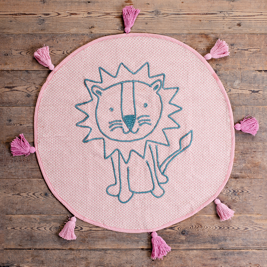Ian Snow Pink Lion Recycled Cotton Rug