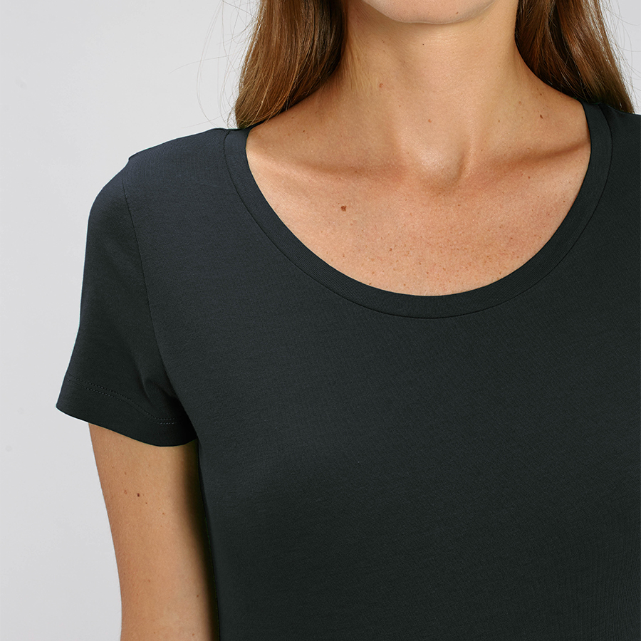 Organic Cotton Scoop Neck T Shirt Black Natural Collection Select 