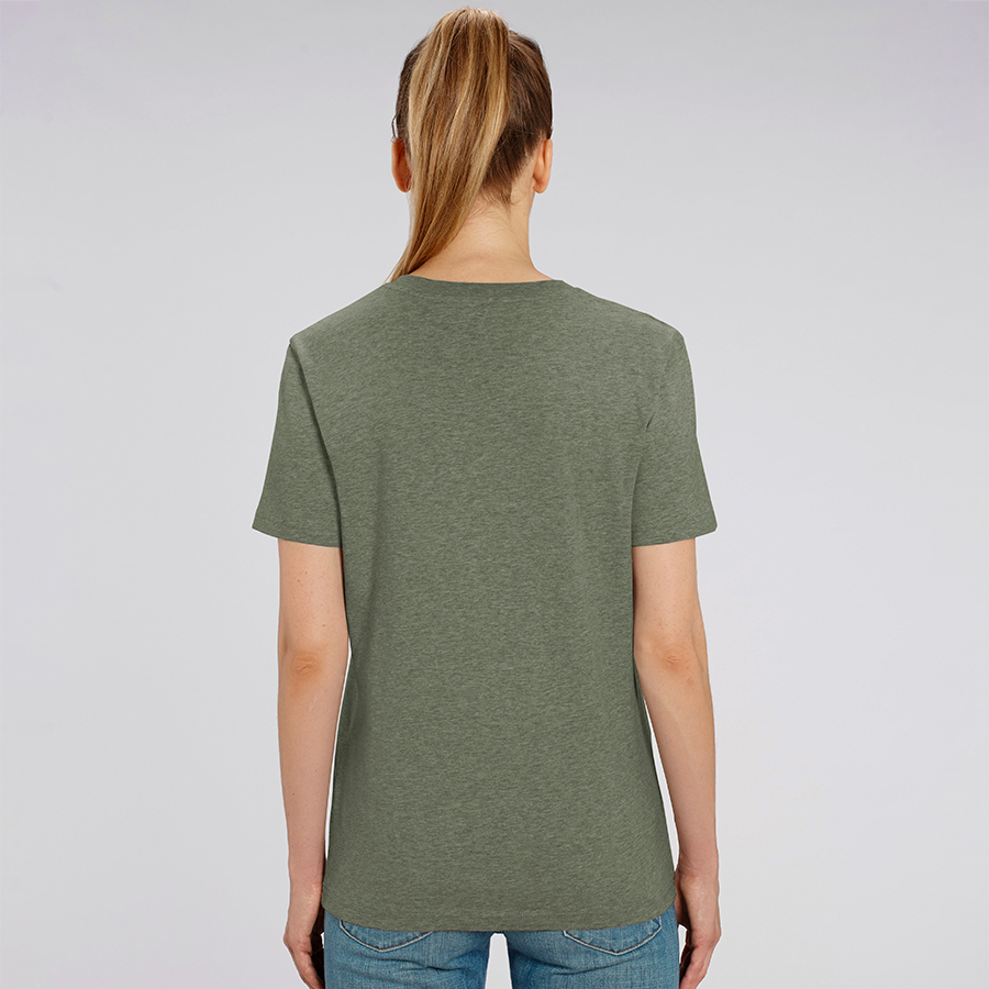 Organic Cotton Round Neck Heather T-Shirt - Khaki - Natural Collection ...