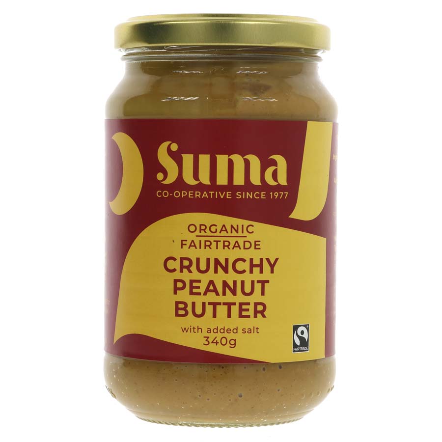 Suma Fairtrade Organic Peanut Butter - Crunchy - Salted - 340g
