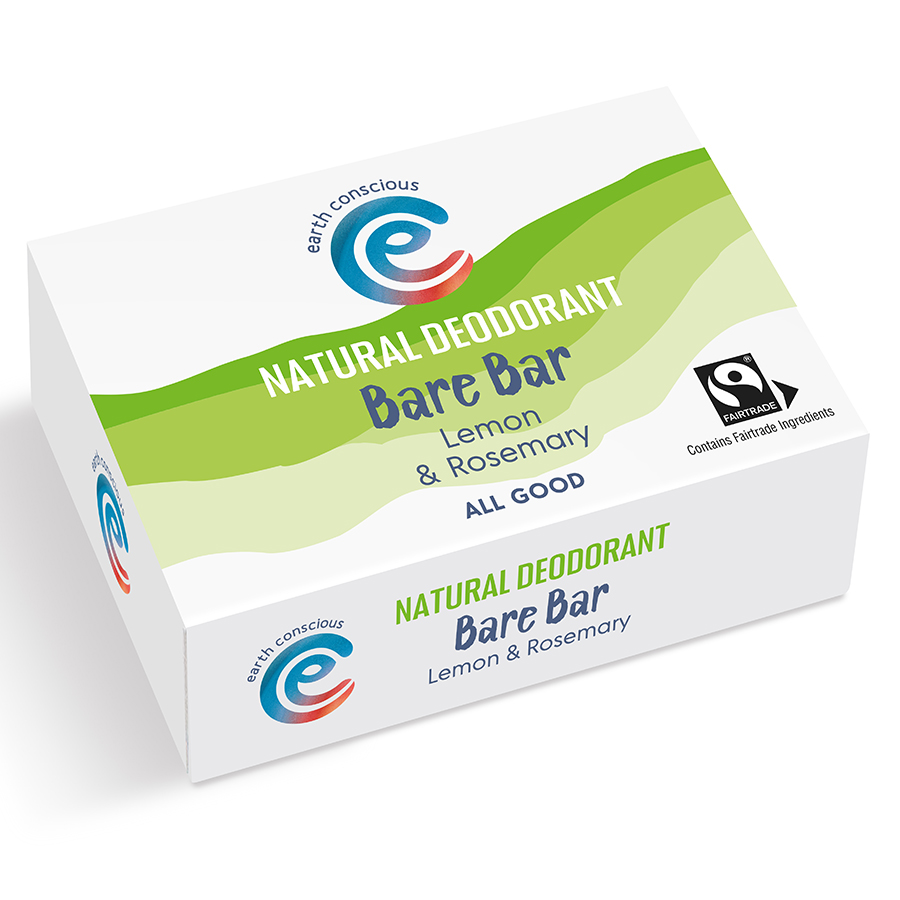 Earth Conscious Bare Bar Natural Deodorant - Lemon & Rosemary - 90g