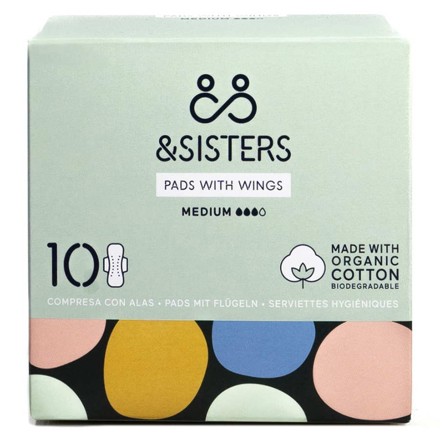 &SISTERS by Mooncup Pads with Wings - Medium - Pack of 10