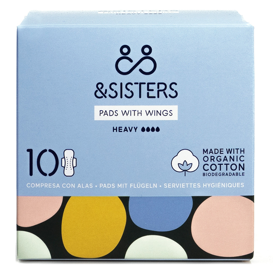 &SISTERS by Mooncup Pads with Wings - Heavy - Pack of 10