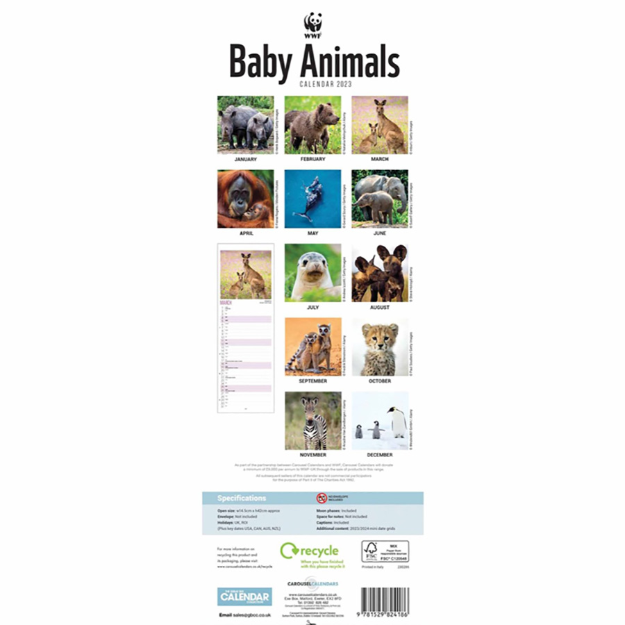 wwf-baby-animals-2023-slim-wall-calendar-wwf