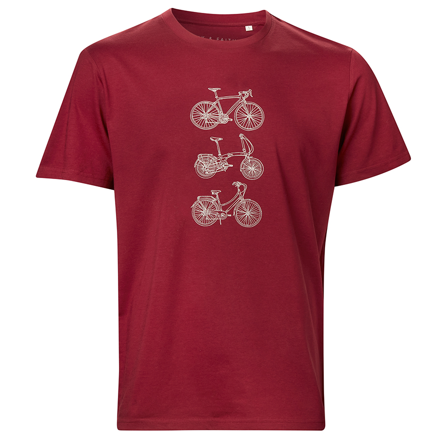 Frank & Faith Burgundy Bikes T-Shirt