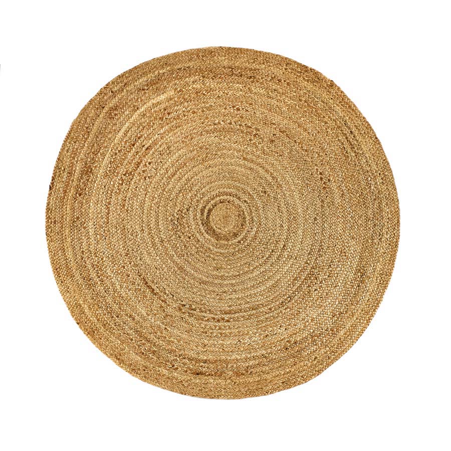 Plain Circle Jute Rug - Natural - Diameter 150cm