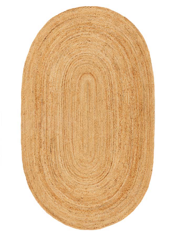Plain Oval Jute Rug - Natural - 160x230cm