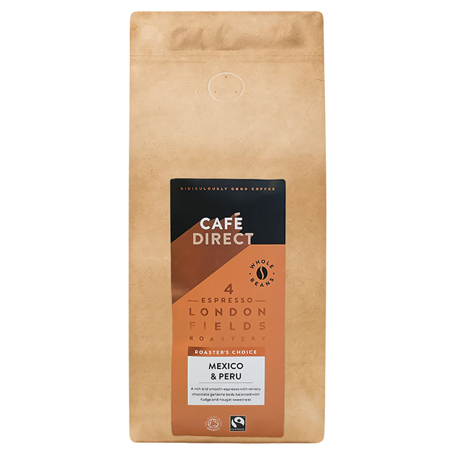 Cafedirect Fairtrade Organic London Fields Roasters Choice Espresso Beans - 1kg