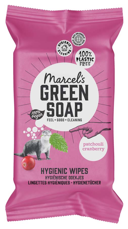 Marcel's Green Soap Biodegradable Cleaning Wipes - Patchouli & Cranberry - 60 Wipes