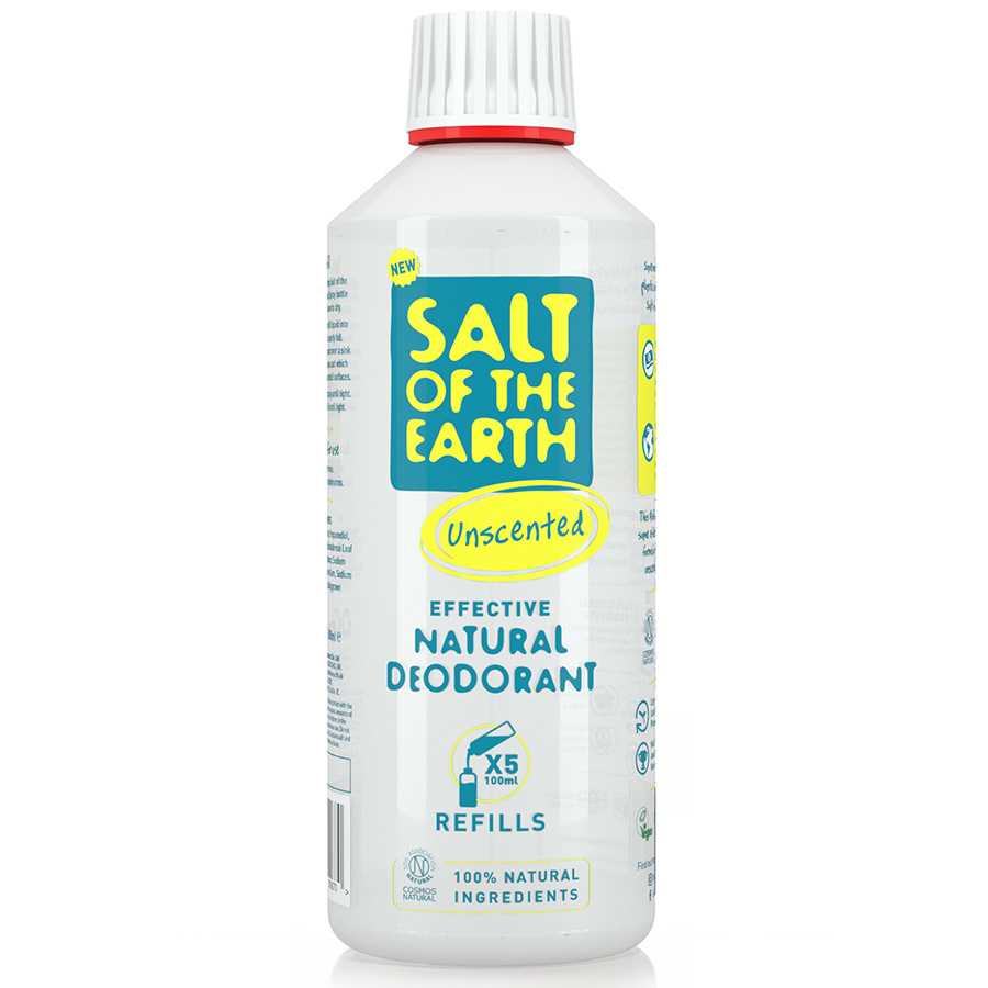 Salt of the Earth Natural Deodorant Spray Refill - Unscented - 500ml