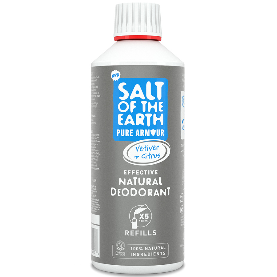 Salt of the Earth Natural Deodorant Spray Refill - Vetiver & Citrus - 500ml