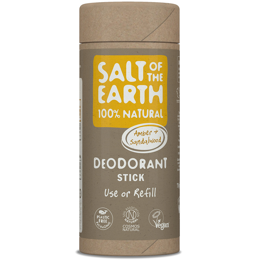 Salt of the Earth Natural Deodorant Stick Refill - Amber & Sandalwood - 75g