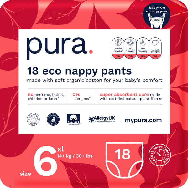 Pura Disposable Nappy Pants - Size 6 - XL - Pack of 18