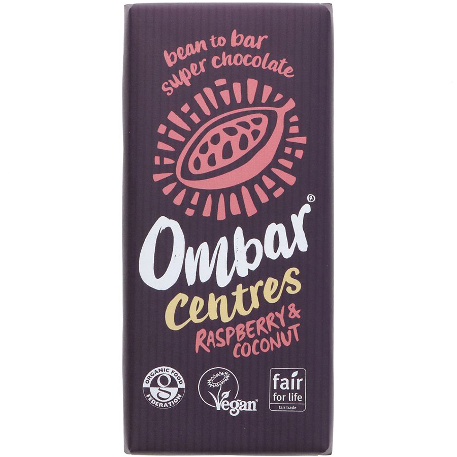 Ombar Chocolate Bar with Raspberry & Coconut Centre - 70g