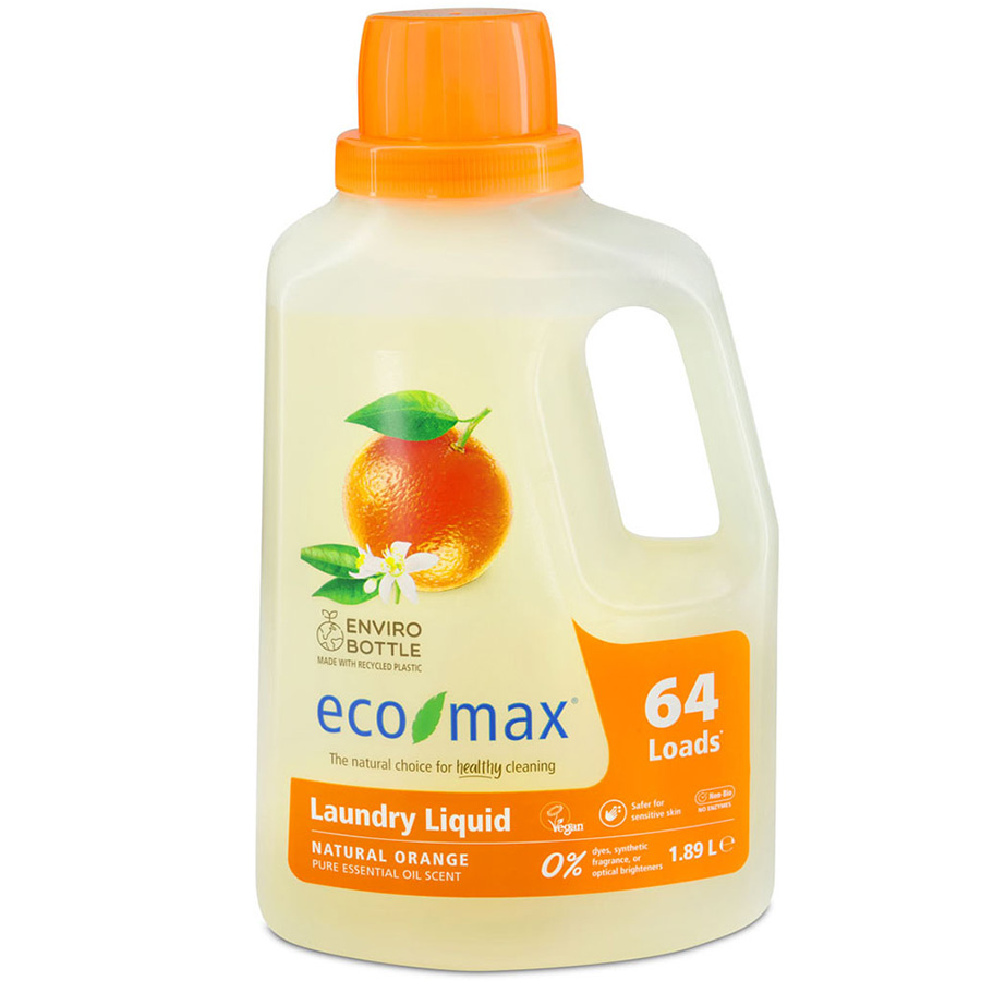 Image of Eco-Max Non-Bio Laundry Liquid - Natural Orange - 1.89L - 64 Washes