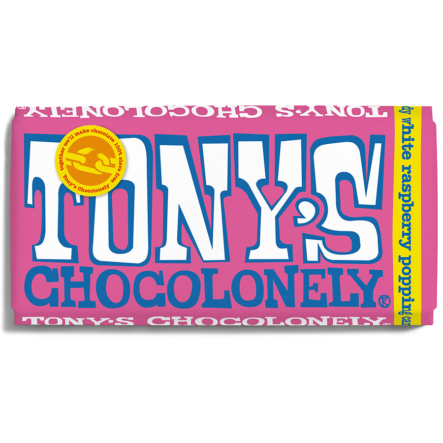 Tony's Chocolonely White Chocolate & Raspberry with Popping Candy - 180g