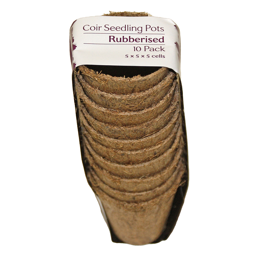 Rubberised Coir Seedling Pots - Small Round - Pack of 10