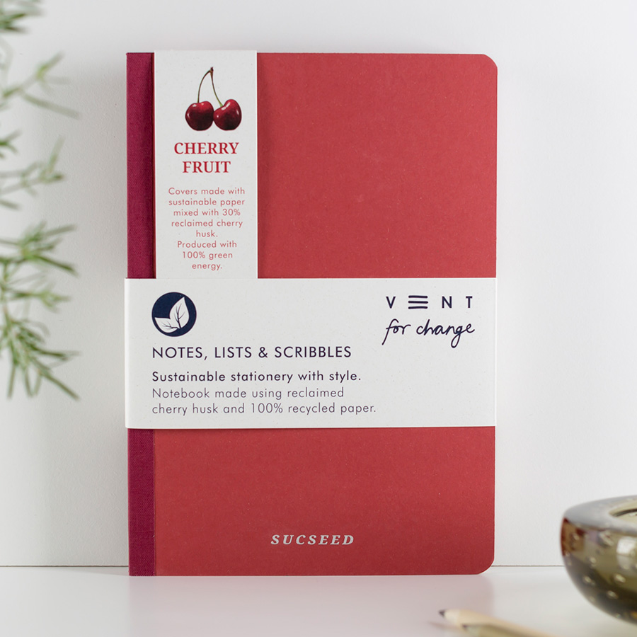 VENT for Change Recycled Sucseed A5 Notebook - Cherry Husk - 160 pages